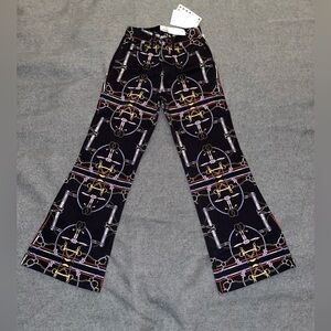 KHAITE Gabbie heritage print  patterned wide leg jeans.sz 0